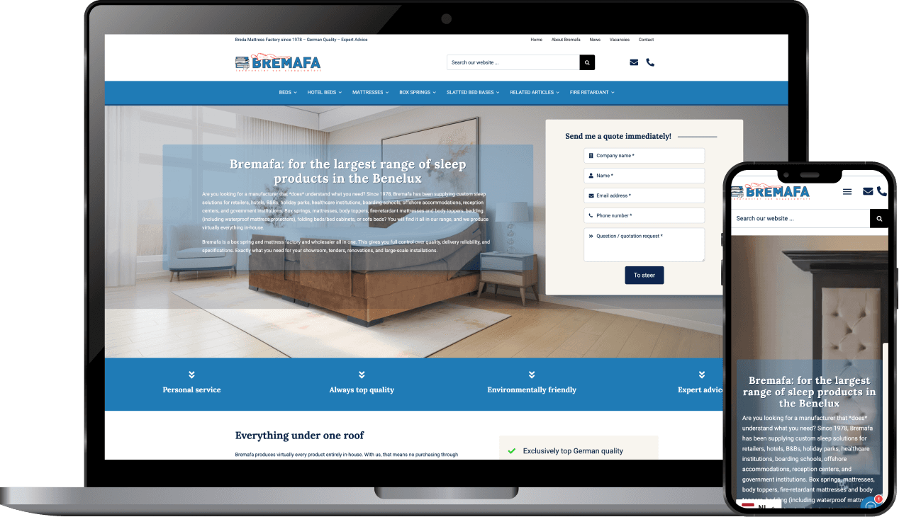 Bremafa: for the largest range of sleeping products in the Benelux.